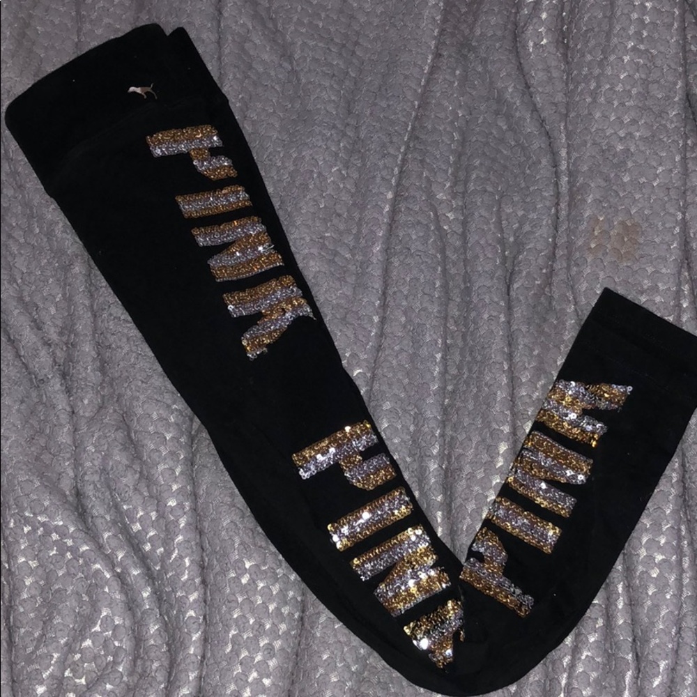 Victoria secret PINK gold/silver bling leggings S